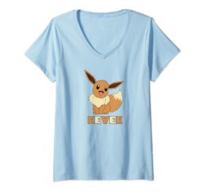 womens pokemon eevee v-neck t-shirt