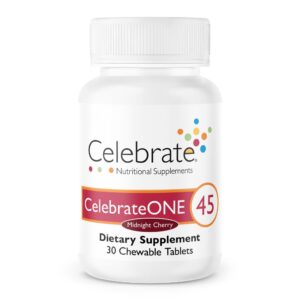 celebrate vitamins celebrateone 45 one a day bariatric multivitamin with iron chewables, 45 mg iron, midnight cherry, 30 count