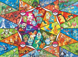 buffalo games - pokémon - stained glass starters - 1000 piece jigsaw puzzle for adults challenging puzzle perfect for game nights