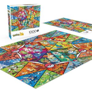 Buffalo Games - Pokémon - Stained Glass Starters - 1000 Piece Jigsaw Puzzle for Adults Challenging Puzzle Perfect for Game Nights