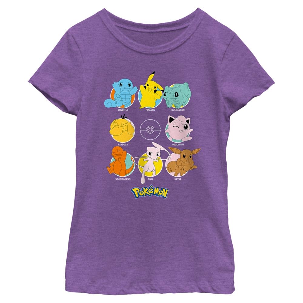 Pokemon Girls All Poke Short Sleeve Tee Fashion-t-shirts, Purple Berry, Small US