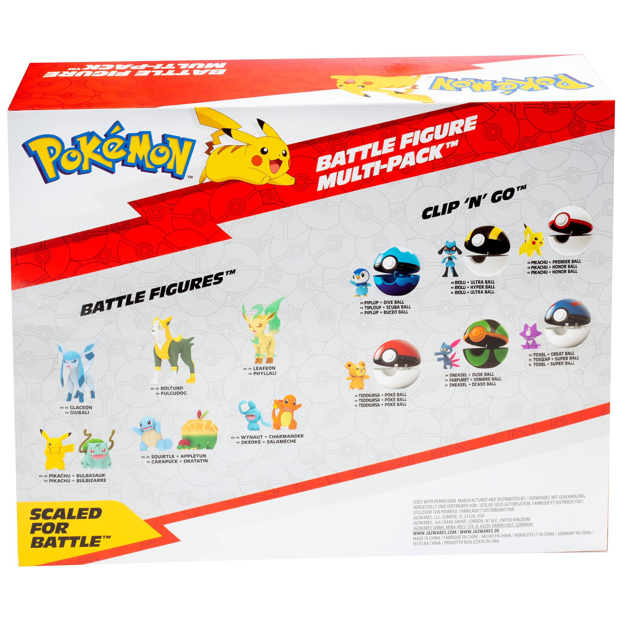 Pokémon Figure Battle Ready! 8-Pack Toy - Sword and Shield - includes 4.5" Ponyta & 2" Pikachu, Eevee, Wooloo, Sneasel, Yamper, Sirfetch'd & Morpeko - Gift for Kids, Boys & Girls - Ages 4+