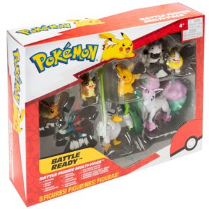 Pokémon Figure Battle Ready! 8-Pack Toy - Sword and Shield - includes 4.5" Ponyta & 2" Pikachu, Eevee, Wooloo, Sneasel, Yamper, Sirfetch'd & Morpeko - Gift for Kids, Boys & Girls - Ages 4+