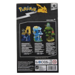 Pokémon Select Forest Environment - Multi-Level Display Set with 2-Inch Bulbasaur and Applin Battle Figures