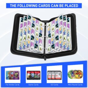 RHOTALL 300 Pockets Cards Binder Holder Compatible with Tears of the Kingdom Mini Cards, with Animal Crossing Mini Cards, Trading Album Display Holder for Amiibo Cards, Game Cards, SD Cards