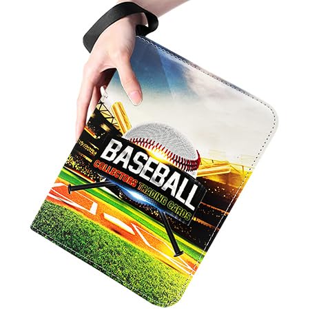 400 Pockets Baseball Cards Binder,Trading Cards Holder Card Collectors Album,Trading Card Binder 4 Pocket with 50 Removable Sleeves for Baseball Card and Sports Card