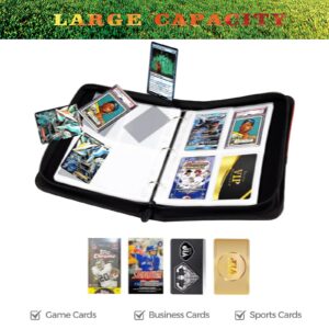 400 Pockets Baseball Cards Binder,Trading Cards Holder Card Collectors Album,Trading Card Binder 4 Pocket with 50 Removable Sleeves for Baseball Card and Sports Card