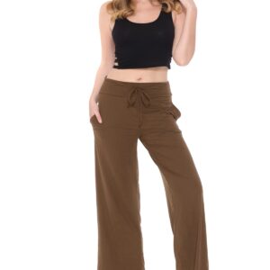 Leggings Depot Women's Fashion Pajama Lounge Pants with Pockets-PJ20-MOCHA-M