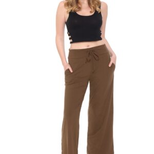 Leggings Depot Women's Fashion Pajama Lounge Pants with Pockets-PJ20-MOCHA-M