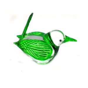 POJPANAPUT Bird Glass Figurines Collectibles Hand Blown Art Animals Decor Sculpture Desk Table Ornament (Green)