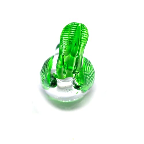 POJPANAPUT Bird Glass Figurines Collectibles Hand Blown Art Animals Decor Sculpture Desk Table Ornament (Green)