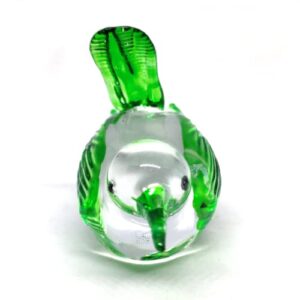 POJPANAPUT Bird Glass Figurines Collectibles Hand Blown Art Animals Decor Sculpture Desk Table Ornament (Green)