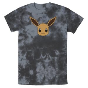 pokemon eevee face young men's short sleeve tee shirt black/charcoal