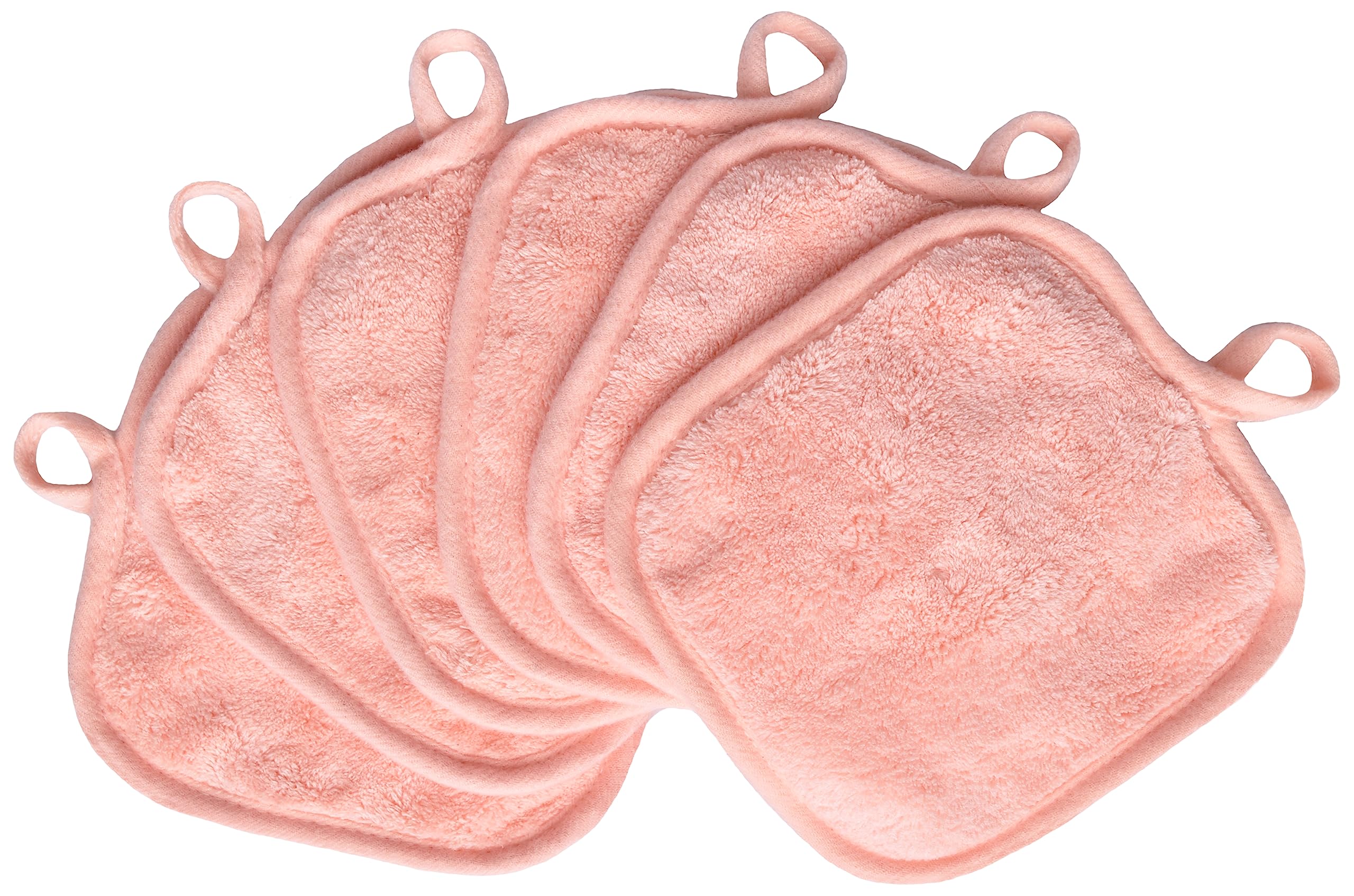 BloomSesame Makeup Remover Cloths for Face, Eye, Lips - Reusable Makeup Remover Pads Soft Microfiber Facial Cleansing Cloths 5 x 5 inch 6 Pack (Coral)