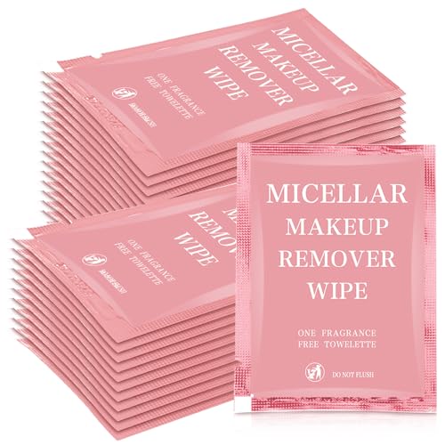 Ctosree 150 pcs Makeup Remover Wipes Bulk Individually Wrapped Makeup Wipes Single Makeup Remover Cloth Facial Cleansing Pads for Mascara Lipstick Oil Dirt Face Skin Travel Hotel(Pink)