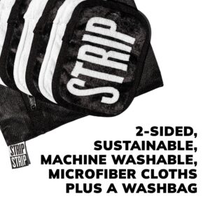 STRIP MAKEUP - Reusable Cleansing Wipes Black/White - - 2-sided, sustainable, washable microfiber cloths - Pack of 7