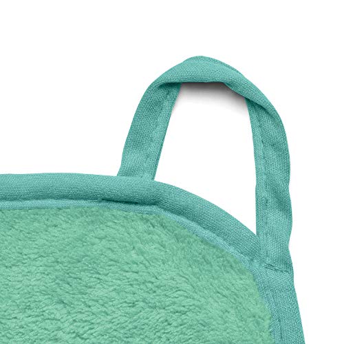 Makeup Remover Microfiber Face Cloths 2 pack, Reusable, 6 Hair Ties (2 Count, Seafoam)