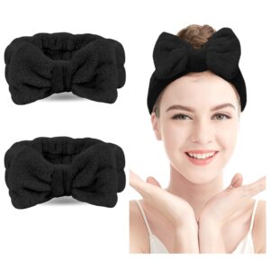 lades 2 pack makeup hair headband, bow spa headbands for women teen girl gifts trendy stuff, soft skincare headband for shower washing face