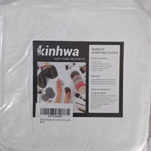 KinHwa Reusable Face Cloths Soft Makeup Remover Cloth Microfiber Washcloths Facial Cleaning for Women (8inch x 8inch 6Pack, 3GERY+3WHITE)