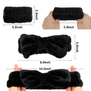 WHAVEL 6PCS Spa Headband and Wristband Set, Face Wash Headband Makeup Skincare Headband Wrist Bands for Washing Face