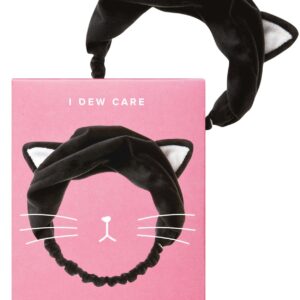 I DEW CARE Face Wash Headband - Black Cat | Spa, Soft, Cute for Makeup, Shower, Teen Girls Stuff, 1 Count