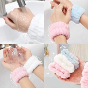 6 PCS Face Washing Wristbands for Washing Face Microfiber Wrist Wash Band Towel, Reusable Sweatband Makeup Skincare Yoga Sports Prevent Liquids Spilling Down Arms for Women Girls