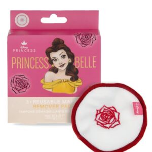 Mad Beauty Disney Princess Beauty & The Beast Belle Reusable Makeup Remover Pads (3-Pack) | Novelty Beauty, Cosmetic, and Skincare Gifts for Women, Adults, and Kids