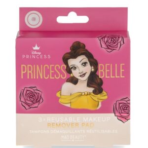 Mad Beauty Disney Princess Beauty & The Beast Belle Reusable Makeup Remover Pads (3-Pack) | Novelty Beauty, Cosmetic, and Skincare Gifts for Women, Adults, and Kids