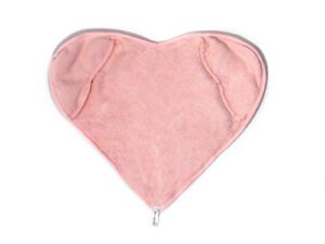 pink cloth in a box - ultra soft, microfiber, exfoliating, heart shaped facecloth/washcloth with hand pockets to remove makeup, clean pores and wipe your face clean