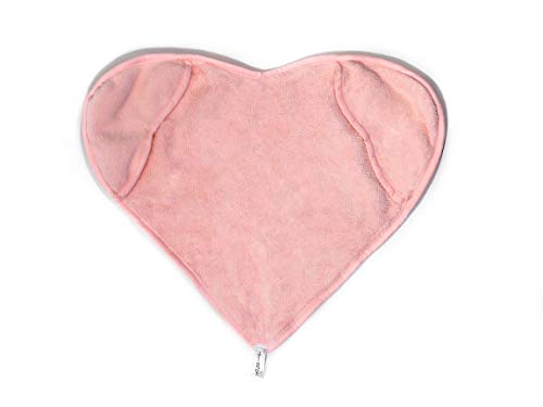 Pink Cloth in a Box - Ultra Soft, Microfiber, Exfoliating, Heart Shaped Facecloth/Washcloth with Hand Pockets to Remove Makeup, Clean Pores and Wipe your Face Clean