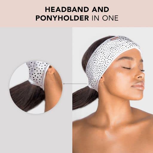 Kitsch Spa Headband - Microfiber Makeup Headband for Washing Face | Multi Functional Skincare Headbands | Facial Headband & Hair Band | Face Wash Headbands for Women Makeup (Micro Dot)