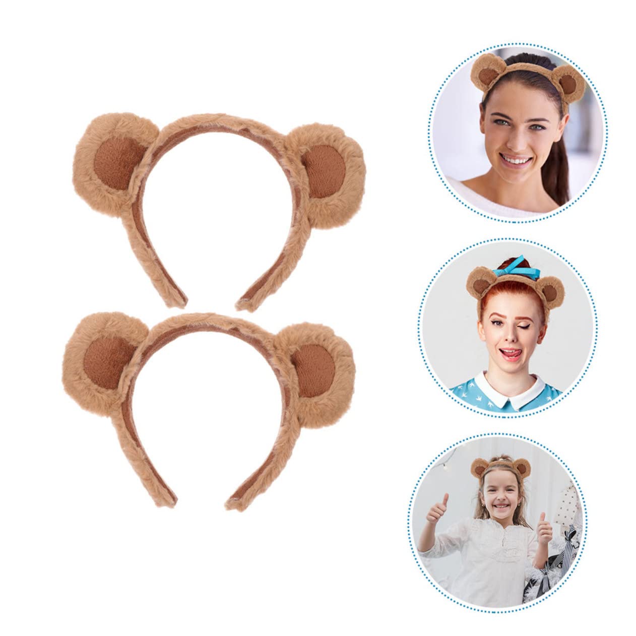 Abaodam 6 Pcs Bear Ear Headband Faux Animal Headband Animal Ear Headband Hair Bandanas Reusable Headband Makeup Headband Lovely Hair Band Hair Bands Dorable Headband Panda Fabric Cosplay