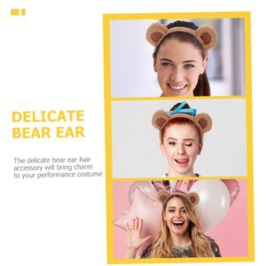 Abaodam 6 Pcs Bear Ear Headband Faux Animal Headband Animal Ear Headband Hair Bandanas Reusable Headband Makeup Headband Lovely Hair Band Hair Bands Dorable Headband Panda Fabric Cosplay