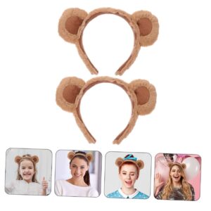 Abaodam 6 Pcs Bear Ear Headband Faux Animal Headband Animal Ear Headband Hair Bandanas Reusable Headband Makeup Headband Lovely Hair Band Hair Bands Dorable Headband Panda Fabric Cosplay