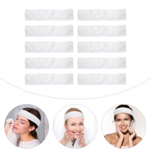 LALAFINA 48pcs Headband Skin Care Hair Band Face Washing Hair Hoop Facial Hair Bands Spa Hair Wrap Facial Head Bandana for Hair Spa Head Wraps Non-woven Fabric White Facial Mask Miss Sports