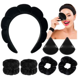 makeup spa headband for washing face: bubble skincare headbands for women face wash headband skin care headbands - puffy headband make up facial headband