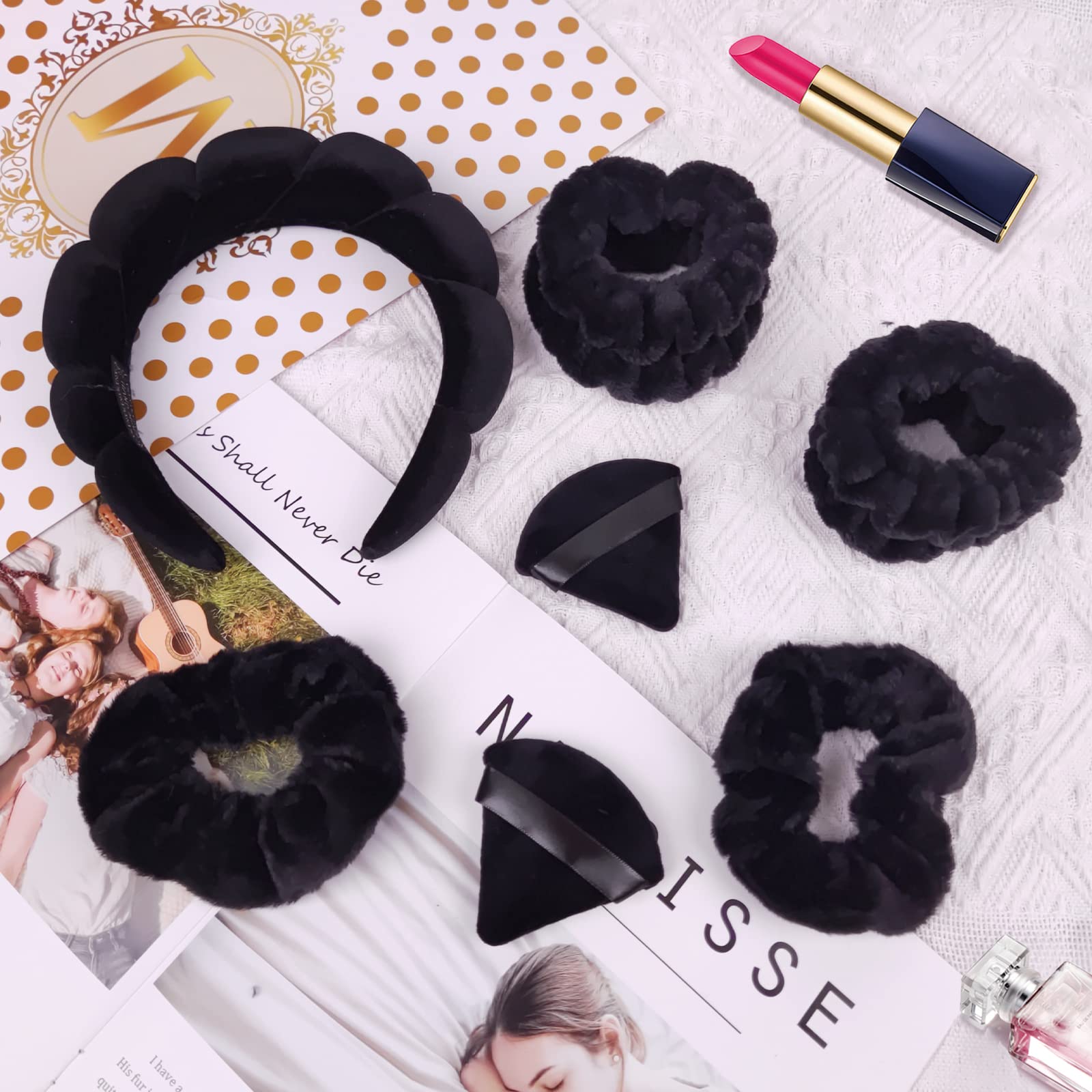 Makeup Spa Headband for Washing Face: Bubble Skincare Headbands for Women Face Wash Headband Skin Care Headbands - Puffy Headband Make Up Facial Headband