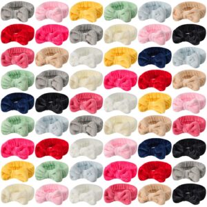 52 pieces spa headband for washing face bulk, soft coral fleece makeup headband bow headband fluffy facial skin care cosmetic shower headband 13 colors slumber party supplies for girls women