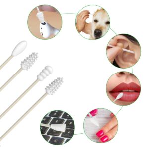 Reusable Cotton Swabs 4 Pcs, Washable Portable Silicone Swab, Double Tipped Silicone Cotton Buds for Makeup Ear Cleaning Beauty Treatment with 2 Dust-proof Cases - Black & Grey