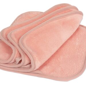 Eurow Makeup Removal Cleaning Cloth, Washable and Reusable, 8 by 8 Inches, Coral, Pack of 4