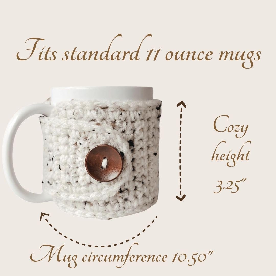 Coffee Mug Cozy Sleeve, Winter Tea Cozy Wrap (Personalize Your Colors 2 Pack)