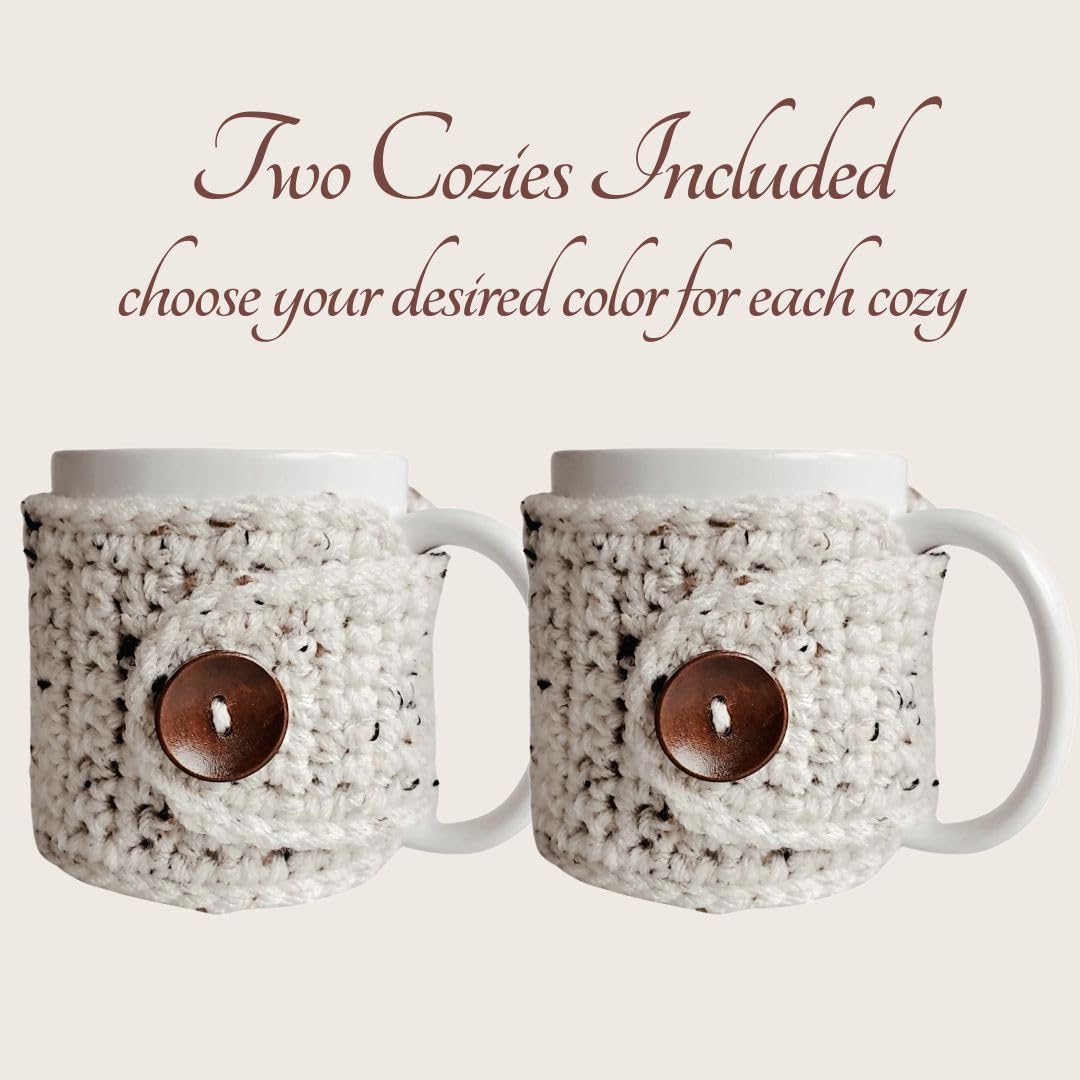 Coffee Mug Cozy Sleeve, Winter Tea Cozy Wrap (Personalize Your Colors 2 Pack)