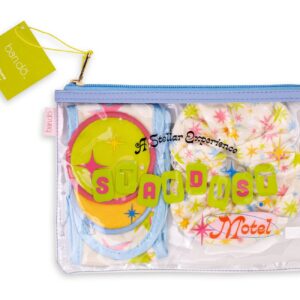 ban.do Time Out Home Spa Set, Self Care Kit Includes Spa Headband, Scrunchie, 2 Reusable Makeup Remover Pads, and Zipper Pouch, Starburst