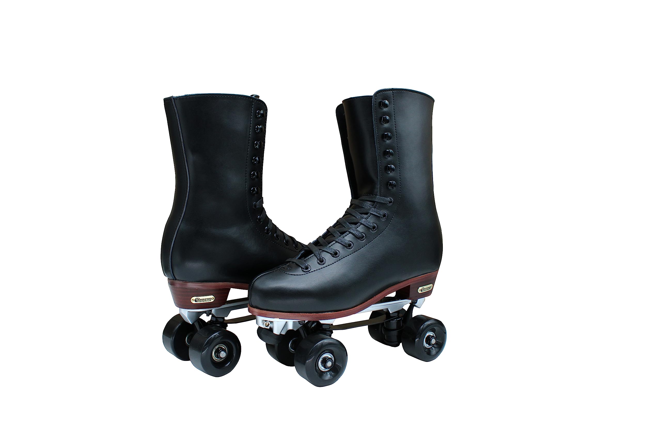 Chicago Skates Men's Premium Lifestyle Leather and Suede Lined Quad Rink Roller Derby Skate - Black - Size 10