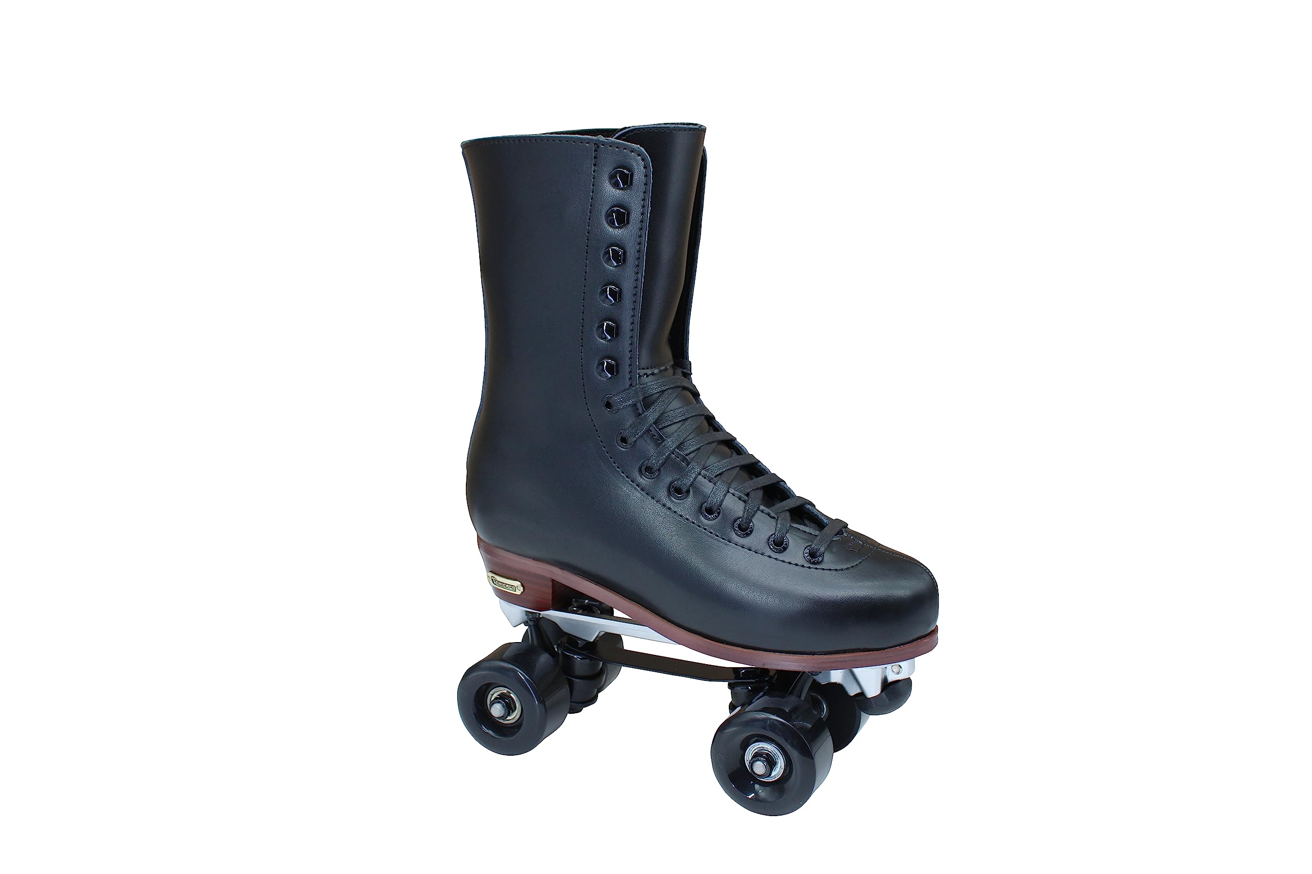 Chicago Skates Men's Premium Lifestyle Leather and Suede Lined Quad Rink Roller Derby Skate - Black - Size 10