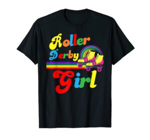 roller skate retro 70s derby skater girl roller derby t-shirt