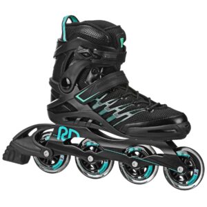 roller derby q-84 women's inline skates - black/teal - size 08