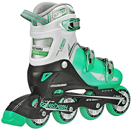 Roller Derby Women's V-Tech 500 Button Adjustable Inline Skate, Mint