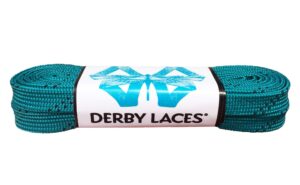 derby laces teal 84 inch waxed skate lace for roller derby, hockey and ice skates, and boots