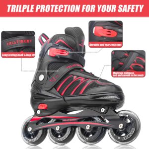 Huatinent Adjustable Inline Skates for Women and Men, Men Roller Skates for Adult Female Male with Brake, Patines para Mujer for Youth Teens Boys and Girls